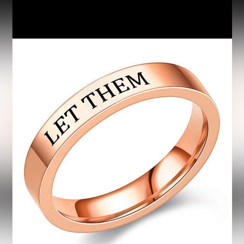 Stainless Steel Rose Gold “Let Them” Ring 3 pack